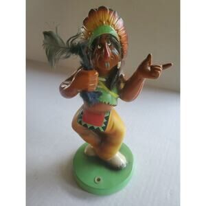 Vintage MCM Ceramic Native American Bar Caddy Cigarette Holder- Nasco Japan